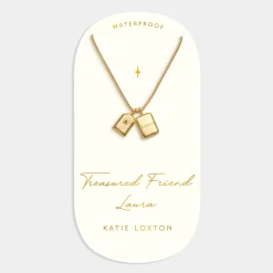 Katie Loxton ' Waterproof Gold Charm Necklace Treasured Friend Best