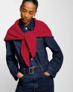 Katie Loxton Triangle Blanket Scarf Crimson Red Online