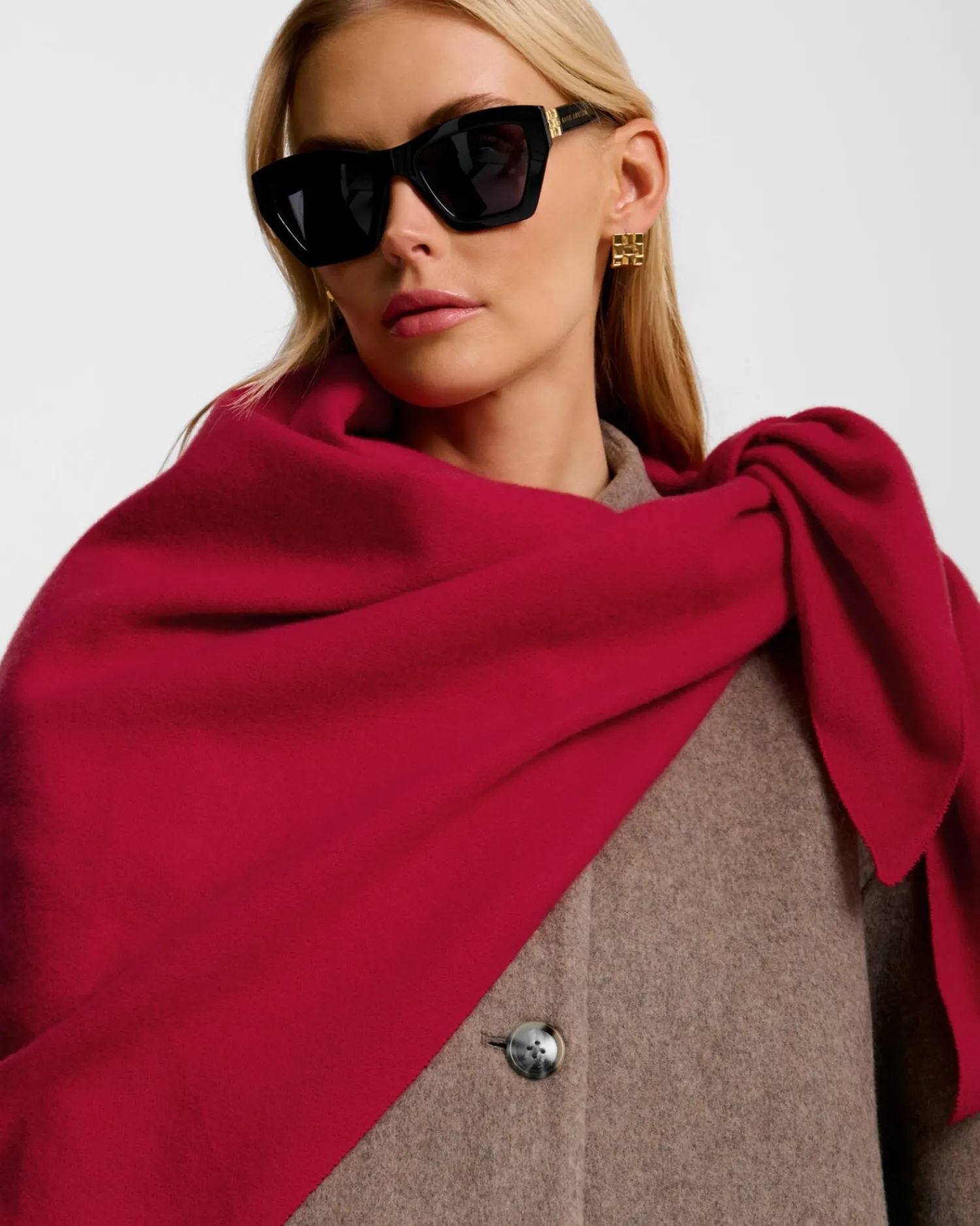 Katie Loxton Triangle Blanket Scarf Crimson Red Online