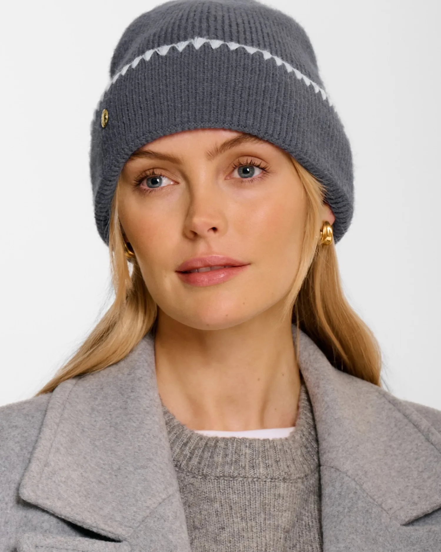 Katie Loxton Whipstitch Knitted Hat Charcoal