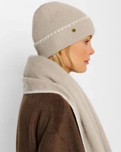 Katie Loxton Whipstitch Knitted Hat Taupe Discount