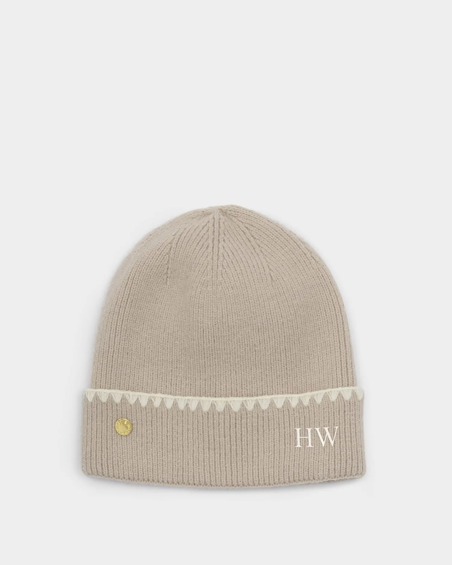 Katie Loxton Whipstitch Knitted Hat Taupe Discount