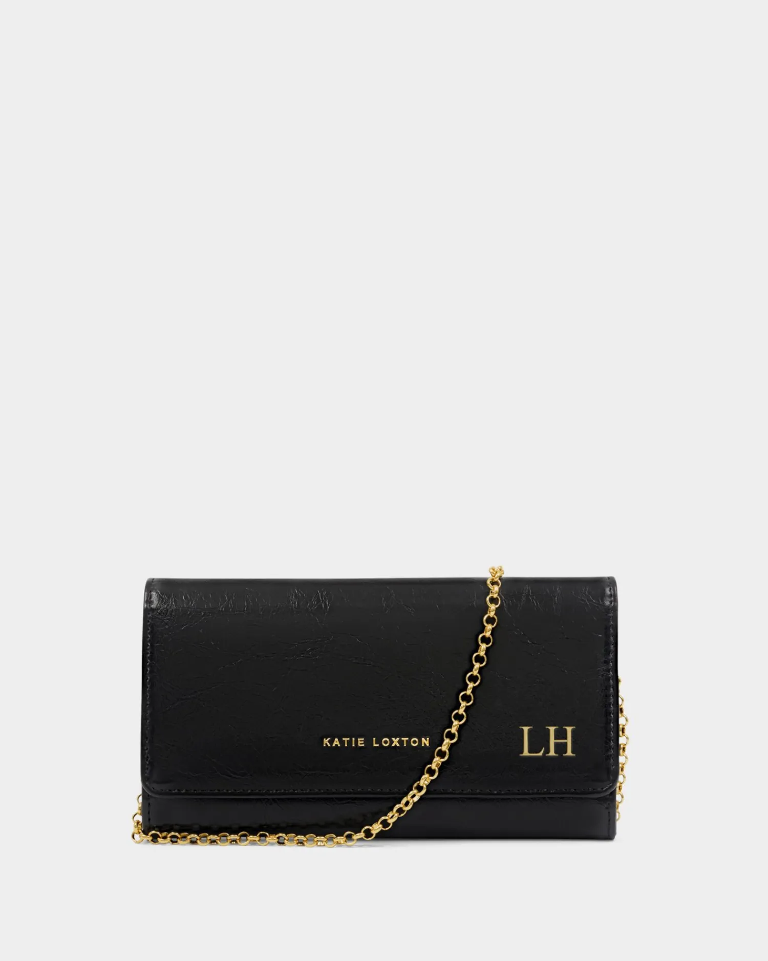 Katie Loxton Zea Patent Crackle Crossbody Purse Black Best