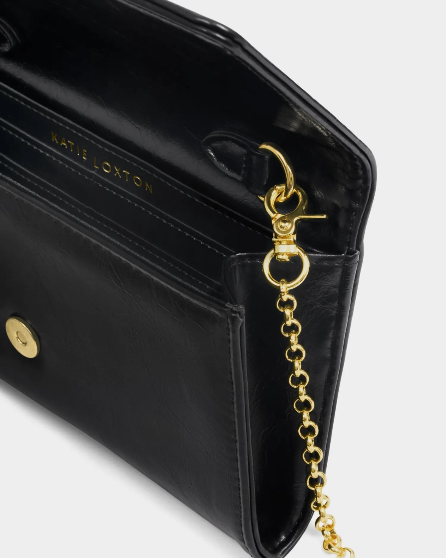 Katie Loxton Zea Patent Crackle Crossbody Purse Black Best