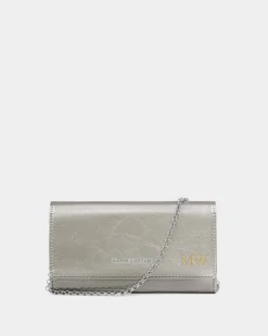 Katie Loxton Zea Patent Crackle Crossbody Purse Pewter